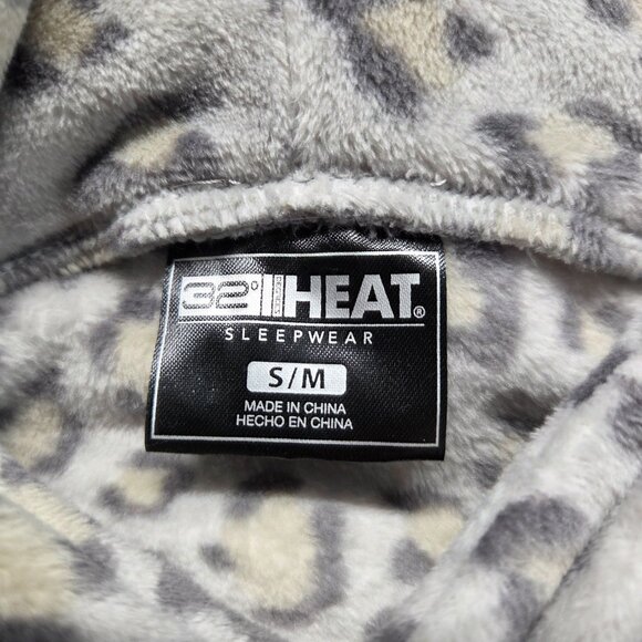 32 Degrees Heat Sleepwear Small / Medium Leopard Gray Cozy Longsleeve Nightgown - Picture 9 of 12